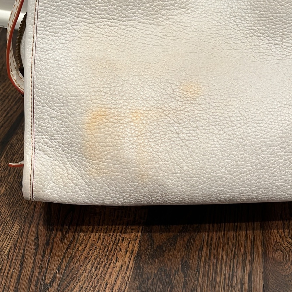 Coach Cream Satchel with Brown Handles and Trim - Picture 6 of 7